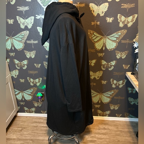 BURY A FRIEND HOODED DUSTER witchy goth Foxblood BLACK - Picture 4 of 10